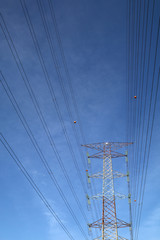High voltage electricity transmission tower
