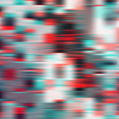 Glitch abstract background, vector illustration. Black, white, red, green, blue colors.