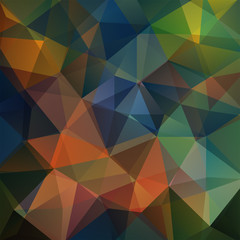 Abstract polygonal vector background. Geometric vector illustration. Creative design template. Brown, blue, green colors.