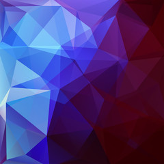 Geometric pattern, polygon triangles vector background in blue, purple tones. Illustration pattern