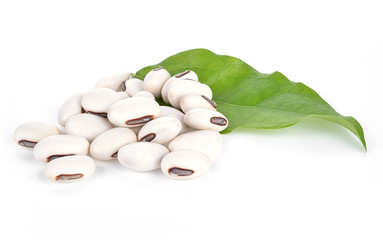 white kidney beans isolated on white background