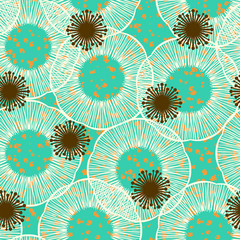 Floral seamless vector pattern in 50s style