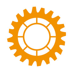 monochrome silhouette with gear of wheel vector illustration