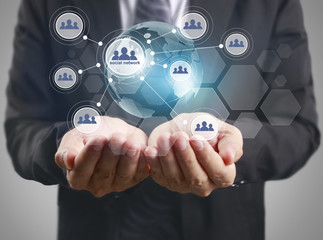 Globe ,earth in human hand, hand holding our planet earth glowin