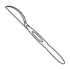 scalpel surgery tool hospital thin line vector illustration eps 10