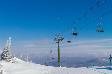 Ski lift and chairs
