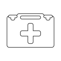 suitcase first aid medical thin line vector illustration eps 10