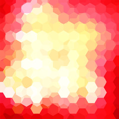 Vector background with yellow, red hexagons. Can be used in cover design, book design, website background. Vector illustration