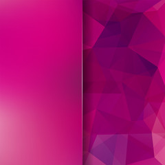 Background made of pink triangles. Square composition with geometric shapes and blur element. Eps 10
