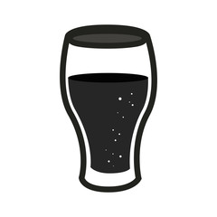 silhouette glass cup of beer vector illustration