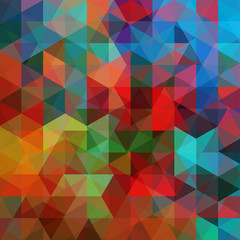 Obraz premium Background of red, blue, orange, green geometric shapes. Abstract triangle geometrical background. Mosaic pattern. Vector EPS 10. Vector illustration