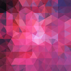 Fototapeta premium Abstract pink mosaic background. Triangle geometric background. Design elements. Vector illustration
