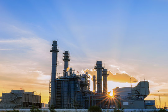 Gas turbine electric power plant with sunset