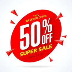 Weekend special offer super sale banner