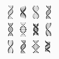DNA icons set  - obrazy, fototapety, plakaty