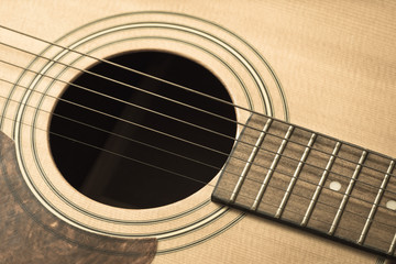 Guitar hole and strings - vintage filter