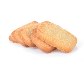 short pastry cookies isolated on white background