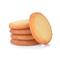 short pastry cookies isolated on white background