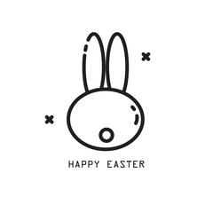 Happy easter vector. Icon rabbit.  Icon for web and mobile devices.