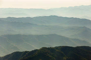 Layers of mountain and misty, north of Thailand.