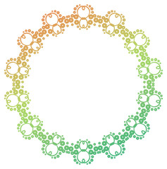 Gradient color abstract round frame. Raster clip art.