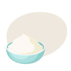 Flour bowl. Baking ingredients