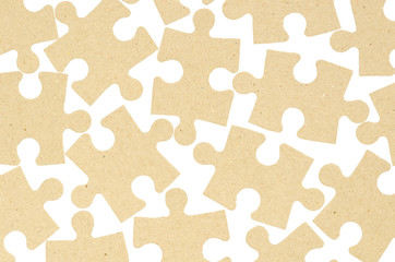 jigsaw puzzles made of cardboard. Isolated