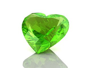 Fototapeta premium Peridot gem on white background .3D illustration