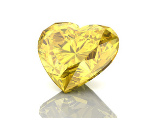 Fototapeta premium Shiny white yellow sapphire illustration (high resolution 3D ima