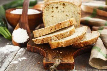 Bread with zucchini and onion