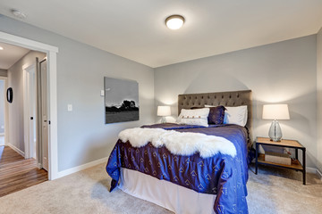 Lovely master bedroom with soft grey walls