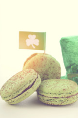 St Patricks Day green macarons.