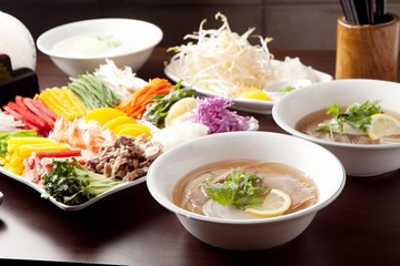 Fresh beef and onion, light and delicious beef rice noodle made of ingredients