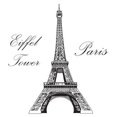 Fototapeta na wymiar Vector hand drawing illustration Eiffel tower