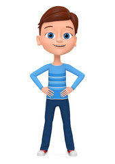 Happy guy isolated on a white background. 3d render illustration