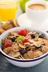 Multigrain healthy cereals with fresh berry