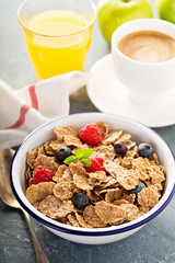 Multigrain healthy cereals with fresh berry