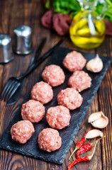 raw meat balls