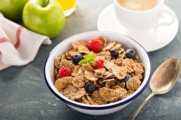 Multigrain healthy cereals with fresh berry
