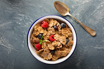Multigrain healthy cereals with fresh berry