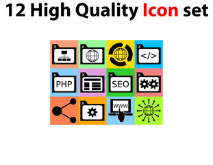 Set of 12 web icons