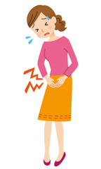 生理痛　腹痛　女性