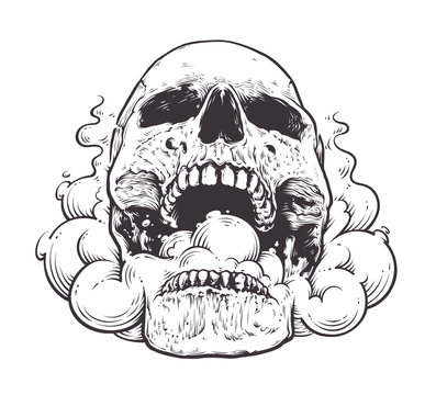 Naklejka Smoking Skull Art