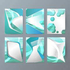 Set of A4 brochure design templates with geometric abstract mode