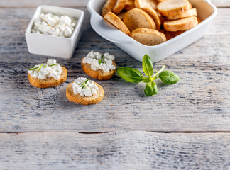 Bruschetta with cottage cheese
