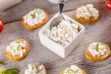 Bread rusks fine toasted appetizers