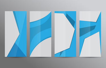 Set vertical banners blue background02