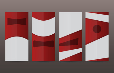 Set vertical banners red background02