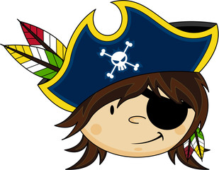 Cute Cartoon Eye Patch Pirate captain
