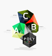Vector low poly geometric infographics